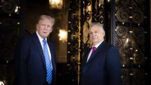 Orbán Viktor egy budapesti konferencián vesz részt Trump beiktatásakor