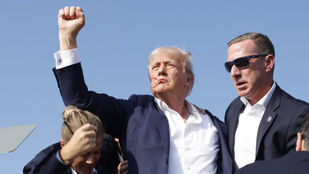 Trump száműzte Obama portréját, hogy saját véres, felemelt öklű képmását akasszák a helyére