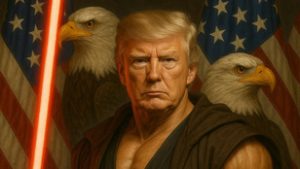 Donald Trump levetette a páparuháját, fénykarddal a kezében üzent a baloldalnak